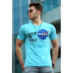 Turkuaz Baskılı Erkek T-Shirt 4509