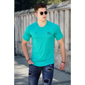 Turkuaz Baskılı Erkek T-Shirt 4632