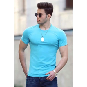 Bisiklet Yaka Mavi Erkek T-Shirt 4552