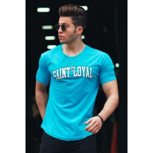 Baskılı Mavi Erkek T-Shirt 4630