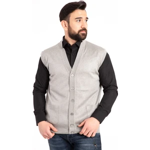 Erkek Ince Yün Triko Örgü Baba Yelek