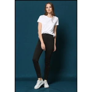 Çiçek Butik Büyük Beden Siyah Kot Pantolon Yüksek Bel Dar Paça Skınny Kalıp