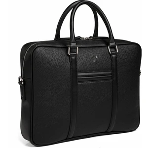 Beyaz Çanta BYZ-215 F-Siyah laptop ve Evrak Çantası 36x27x7 cm Suni Deri