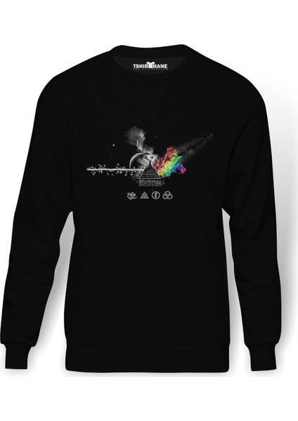 Led Zeppelin Metal Rock Music Müzik Baskılı Siyah Erkek Örme Sweatshirt Uzun Kol