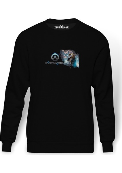 Overwatch Hanzo Hanzo Overwatch Fanart T Baskılı Siyah Erkek Örme Sweatshirt Uzun Kol