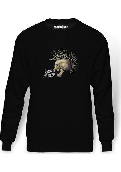 The Exploited Punk Metal Rock Music Baskılı Siyah Erkek Örme Sweatshirt Uzun Kol
