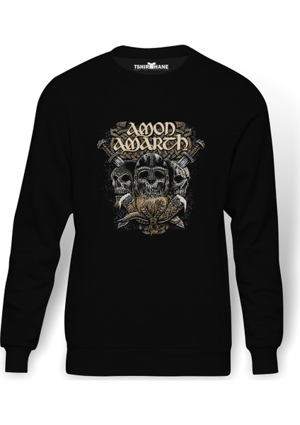ArtStation Drink And Fight Björn Lensig Baskılı Siyah Erkek Örme Sweatshirt Uzun Kol