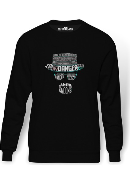 Breaking Bad Baskılı Siyah Erkek Örme Sweatshirt Uzun Kol