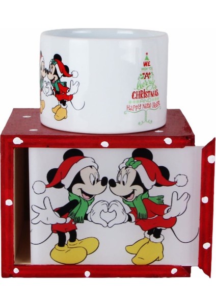 Mickey Mouse Minnie Mouse Kutulu Kupa Minnie Işıklı Biblo Masa Lambası Yılbaşı Hediye Seti