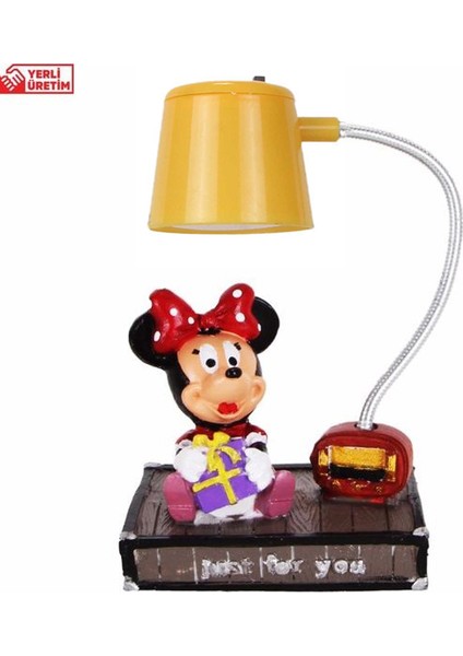 Mickey Mouse Minnie Mouse Kutulu Kupa Minnie Işıklı Biblo Masa Lambası Yılbaşı Hediye Seti