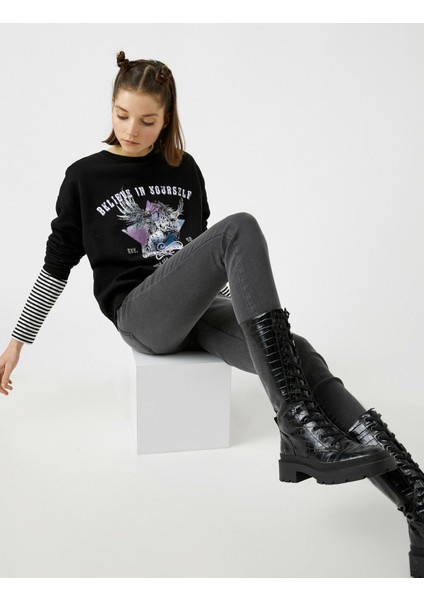 Pamuklu Skinny Carmen Jean - Yüksek Bel Dar Kesim Dar Paça Pantolon