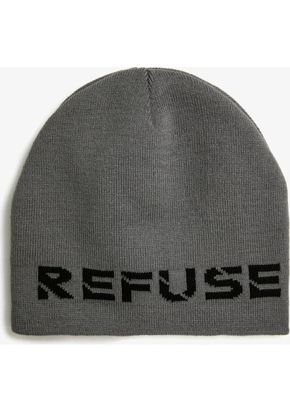 Yazılı Desenli Bere