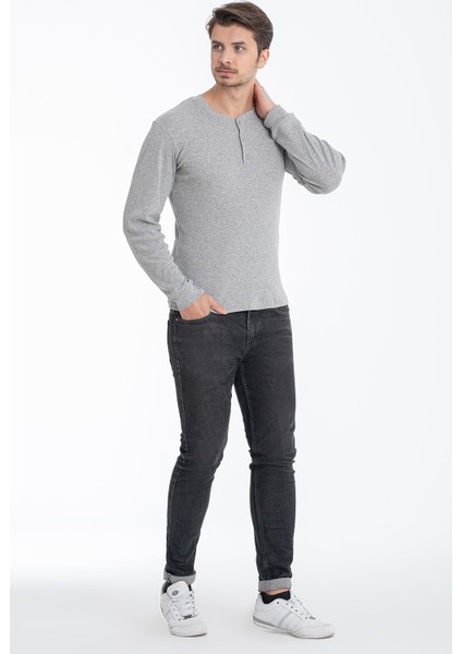 Düğmeli Kaşkorse Uzun Kollu T-Shirt fırsatları