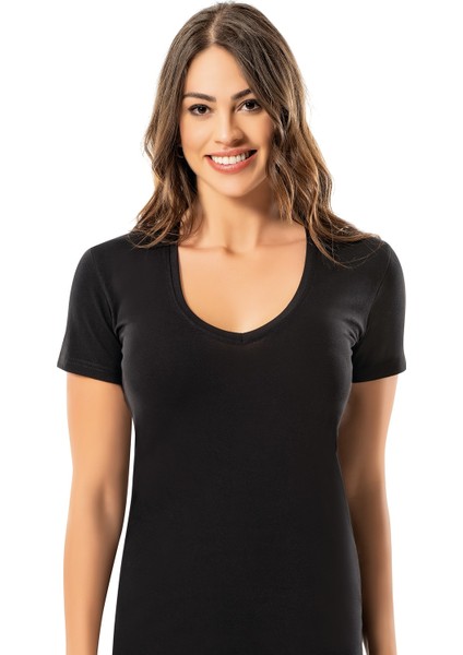 Bayan Derin V-Yaka T-Shirt