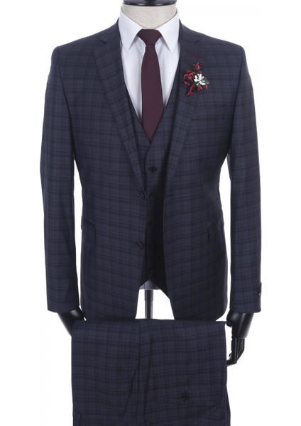 Yünlü Slimfit Yelekli Drop 6 Takım