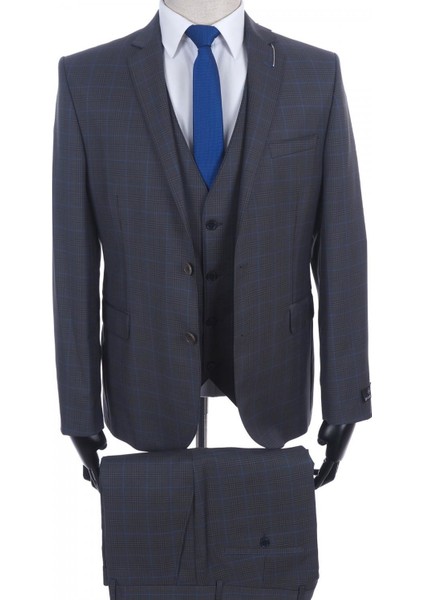 Yünlü Slimfit Yelekli Drop 6 Takım