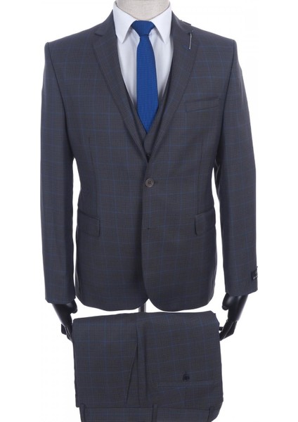 Yünlü Slimfit Yelekli Drop 6 Takım