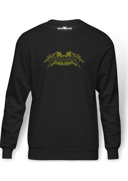 Metallica Metal Rock Music Baskılı Füme Erkek Örme Sweatshirt Uzun Kol