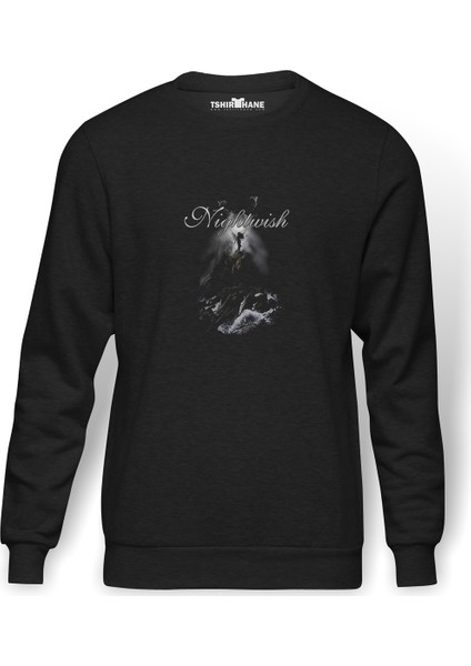 Nightwish Metal Rock Music Müzik Baskılı Füme Erkek Örme Sweatshirt Uzun Kol