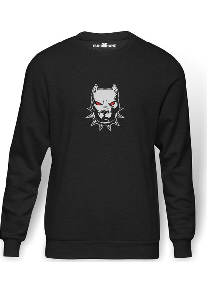 Pıtbulls Metal Rock Muzik Baskılı Füme Erkek Örme Sweatshirt Uzun Kol
