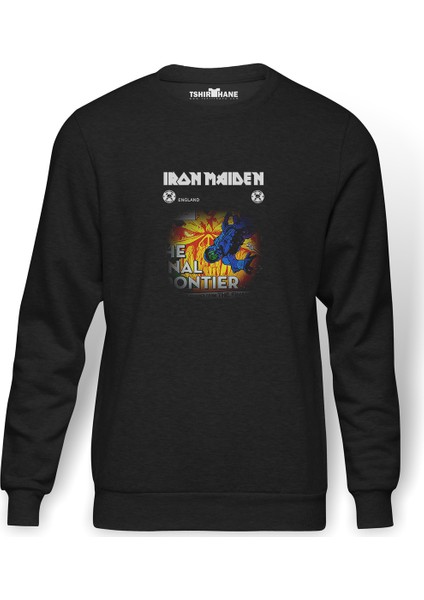 Iron Maıden The Fınal Baskılı Füme Erkek Örme Sweatshirt Uzun Kol
