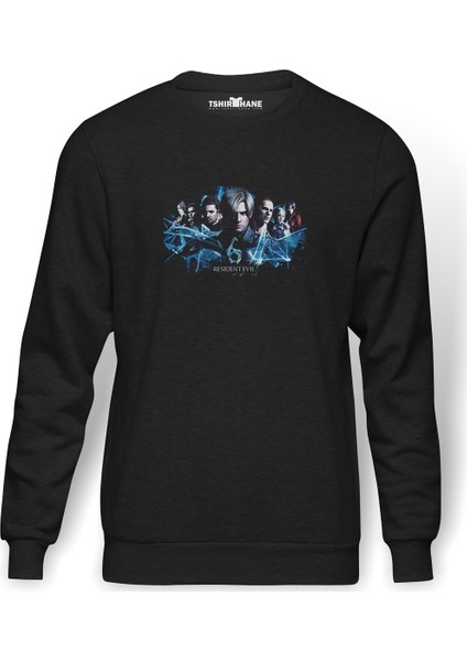 Resident Evil Metal Rock Müzik Music Baskılı Füme Erkek Örme Sweatshirt Uzun Kol
