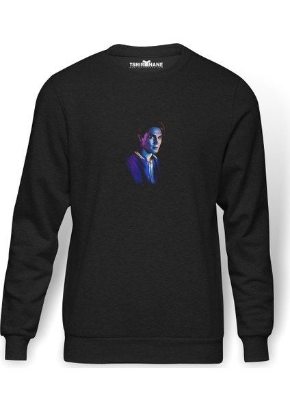Riverdale Varchie Archie Andrews Baskılı Füme Erkek Örme Sweatshirt Uzun Kol