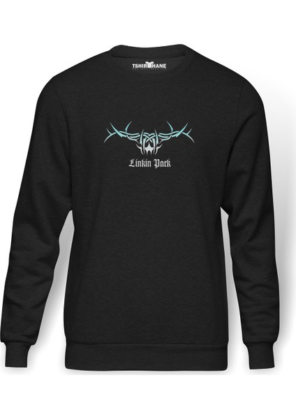 Linkin Park Metal Rock Müzik Music Baskılı Füme Erkek Örme Sweatshirt Uzun Kol