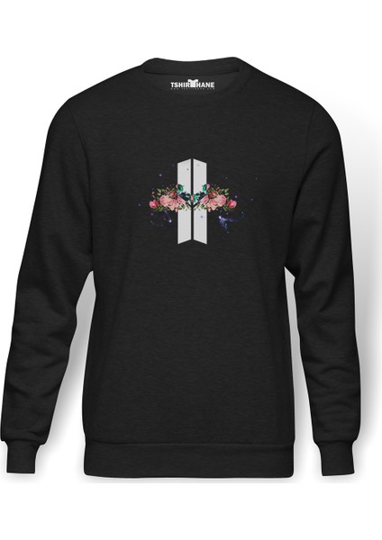 Bts Sings K Pop Baskılı Füme Erkek Örme Sweatshirt Uzun Kol