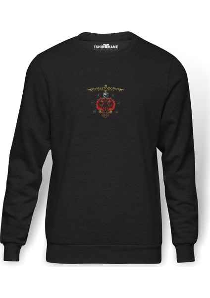 Mastodon Leviathan Skull Baskılı Füme Erkek Örme Sweatshirt Uzun Kol