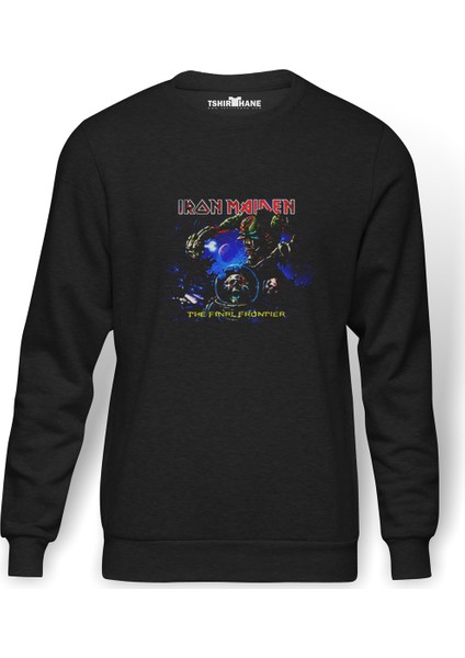 Megadeth The Final Frontier Baskılı Füme Erkek Örme Sweatshirt Uzun Kol