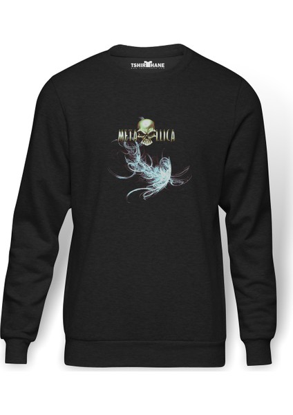 Metallica And Justice For All Baskılı Füme Erkek Örme Sweatshirt Uzun Kol