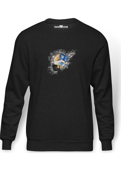 Death Note Death Note Upside Down Baskılı Füme Erkek Örme Sweatshirt Uzun Kol