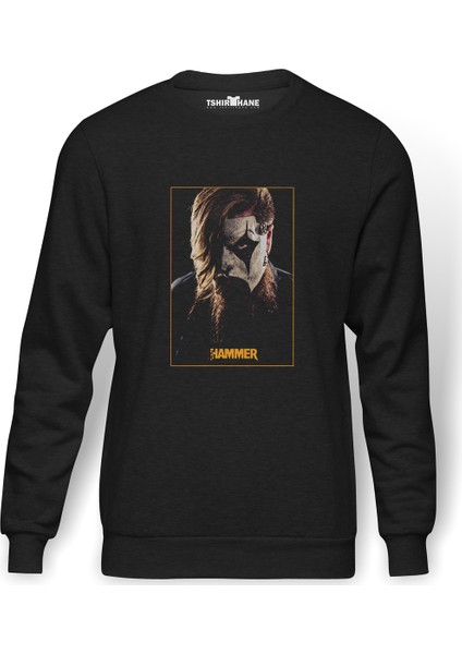 Slipknot Hammer Rock Metal Müzik Music Baskılı Füme Erkek Örme Sweatshirt Uzun Kol