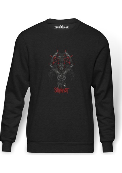 Slipknot's Prepare For Hell Tour Rock Baskılı Füme Erkek Örme Sweatshirt Uzun Kol
