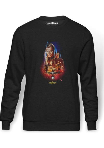 Star Trek Online Romulan Klingon Logo Baskılı Füme Erkek Örme Sweatshirt Uzun Kol