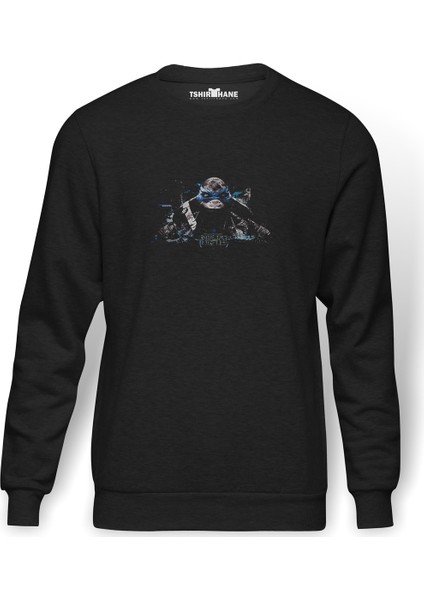 Teenage Mutant Ninja Turtles 2016 Baskılı Füme Erkek Örme Sweatshirt Uzun Kol