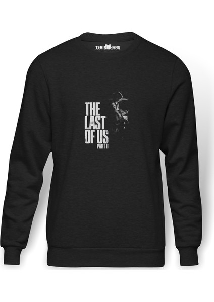 The Last Of Us Part 2 Baskılı Füme Erkek Örme Sweatshirt Uzun Kol
