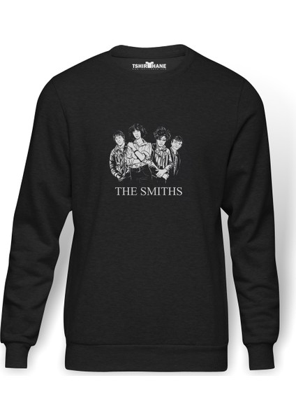 The Smiths Sound Baskılı Füme Erkek Örme Sweatshirt Uzun Kol