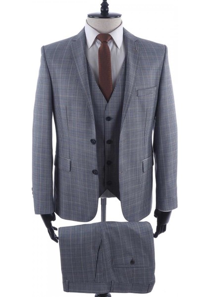 Yünlü Slimfit Yelekli Drop 6 Takım