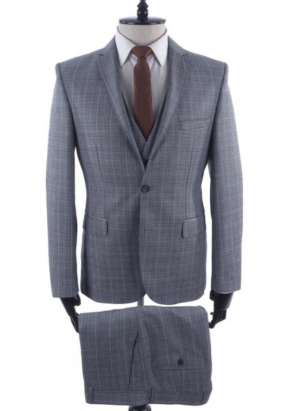 Yünlü Slimfit Yelekli Drop 6 Takım