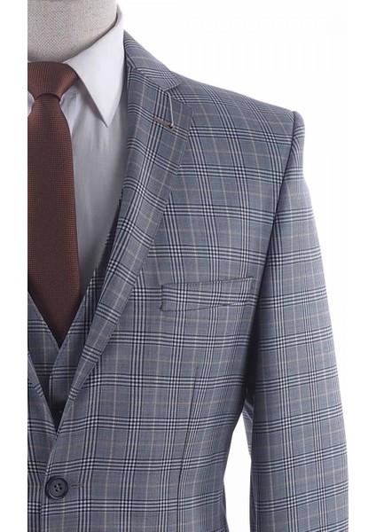 Yünlü Slimfit Yelekli Drop 6 Takım