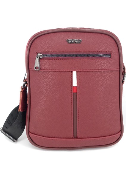 8043 Unisex Postacı Çapraz Çanta Bordo