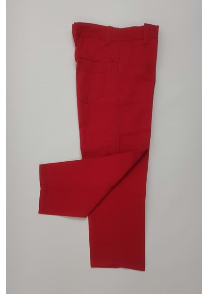 Mnk Kırmızı Gabardin Fermuarlı Cepli Çocuk Pantolon 6 Yaş modelleri