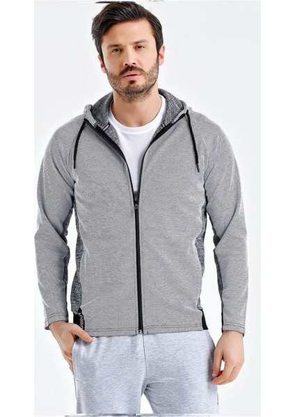 Sweat Poly. Kapşonlu Grey M