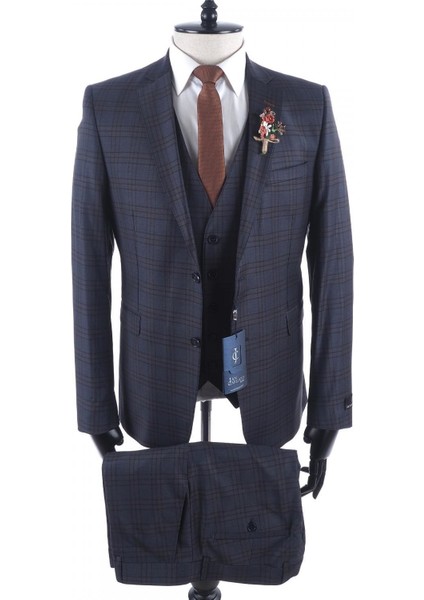Yünlü Slimfit Yelekli Drop 6 Takım