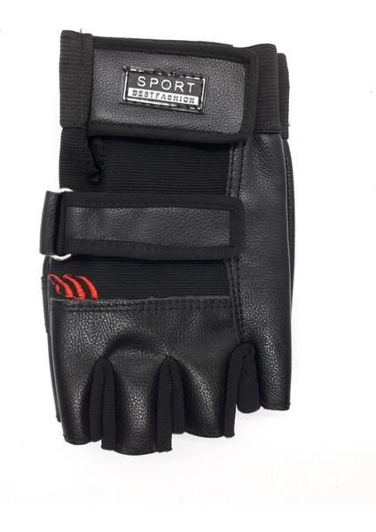 Deri Kesik Eldiven Siyah Erkek