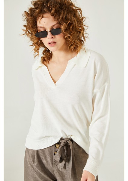 Polo Yaka Oversize Triko Kazak