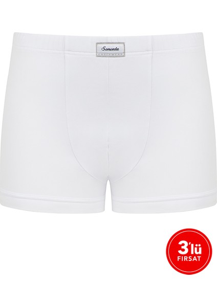 Erkek Modal Boxer 3'lü Paket - Beyaz