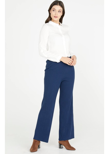 Fitilli Triko Pantolon - Lacivert